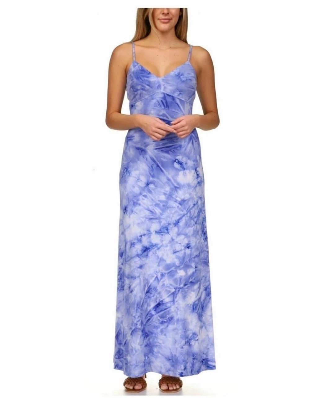 Michael Kors Lavender Tie-Dye Spaghetti Strap Maxi Dress